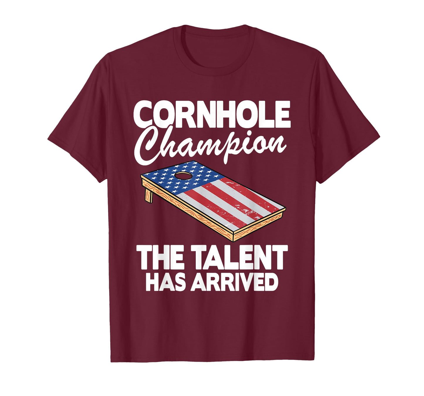 Cornhole Champion American Flag Board Funny Cornhole T-Shirt