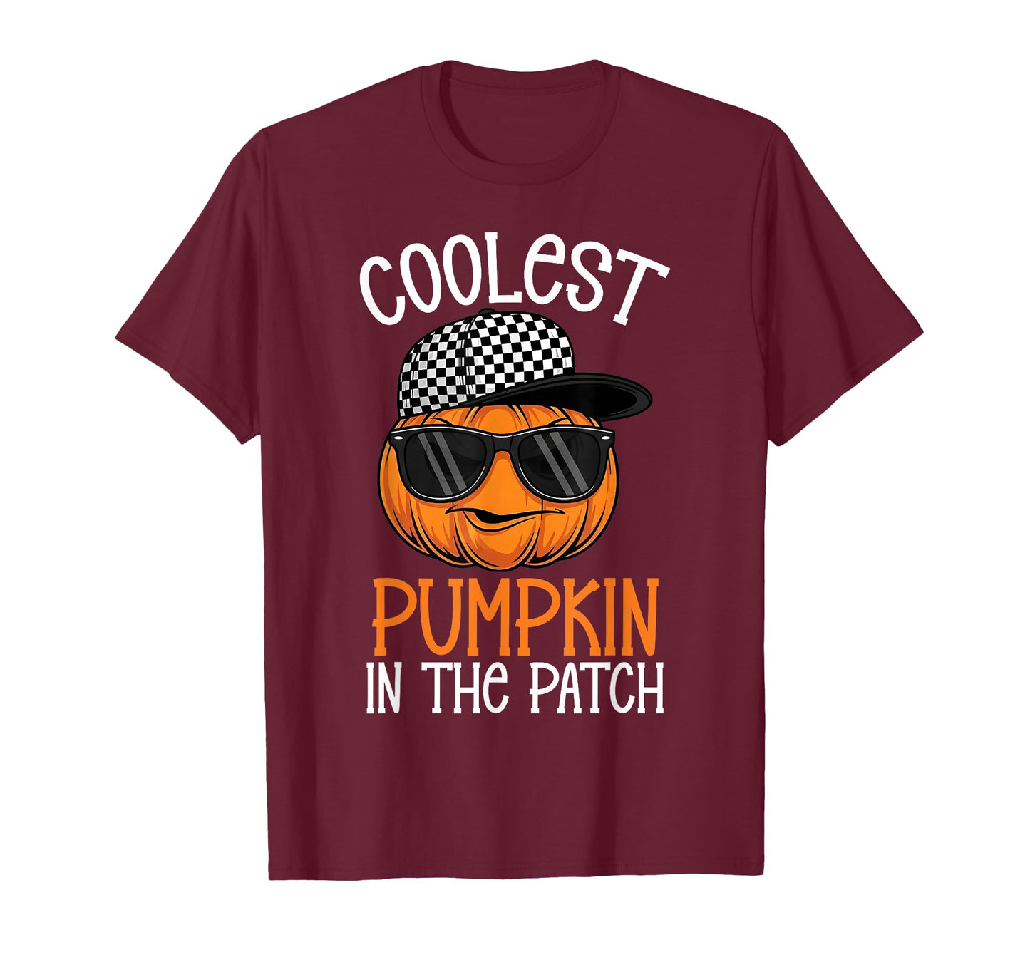 Coolest Pumpkin in The Patch Crew Kids Boys Men Costume T-Shirt