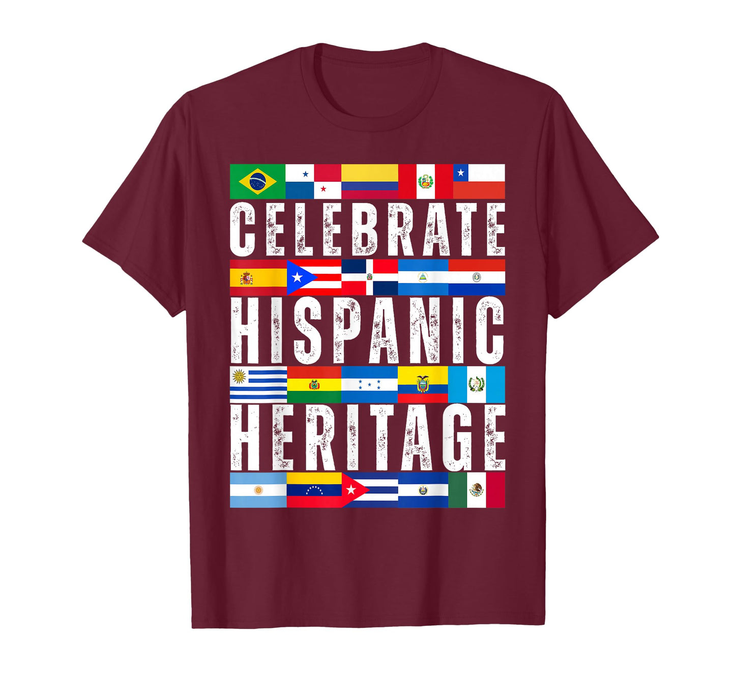 Hispanic Countries Flags Celebrate Hispanic Heritage Month T-Shirt