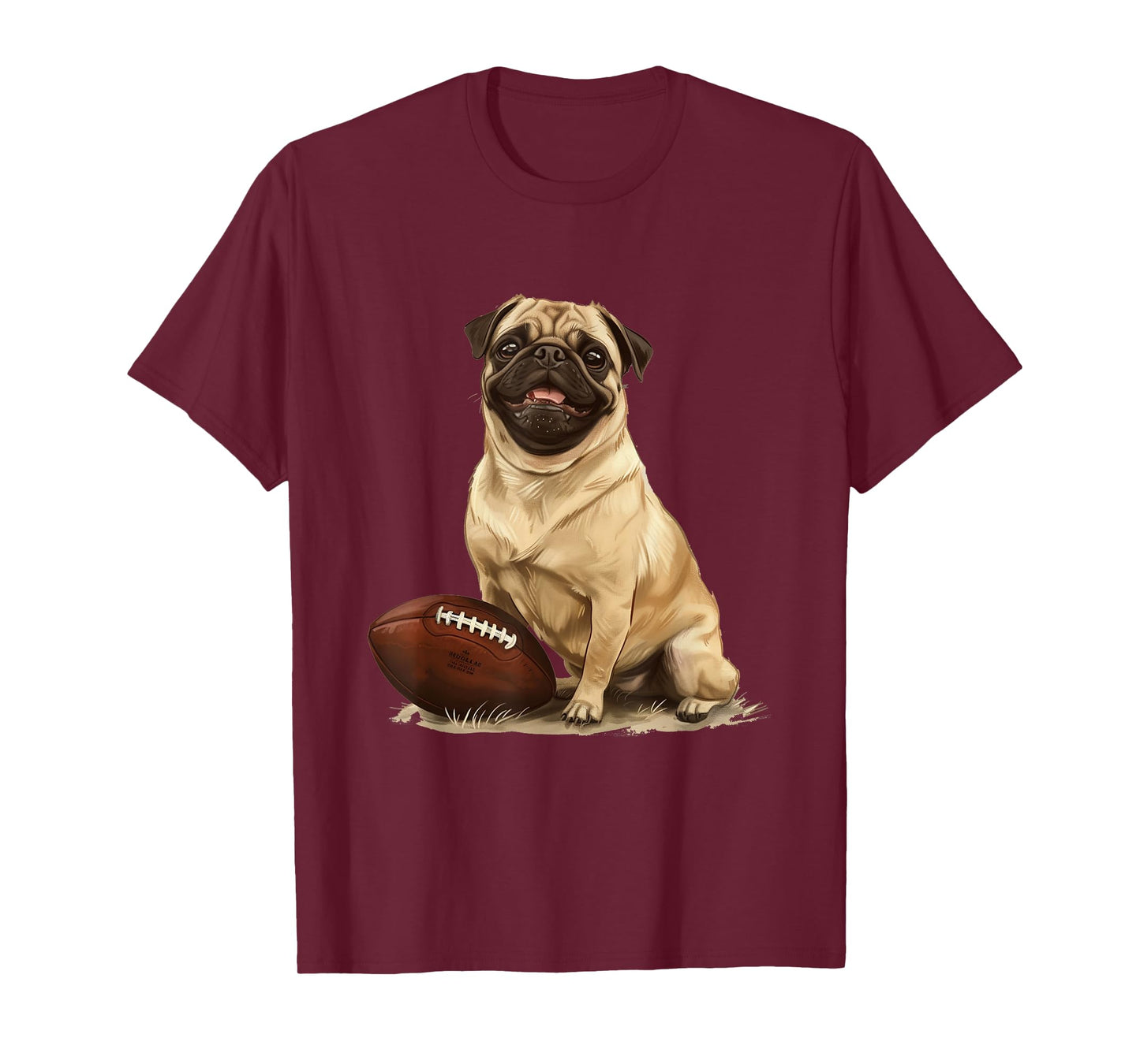 Pug Puppy Dog Football Sports Team Animal T-Shirt