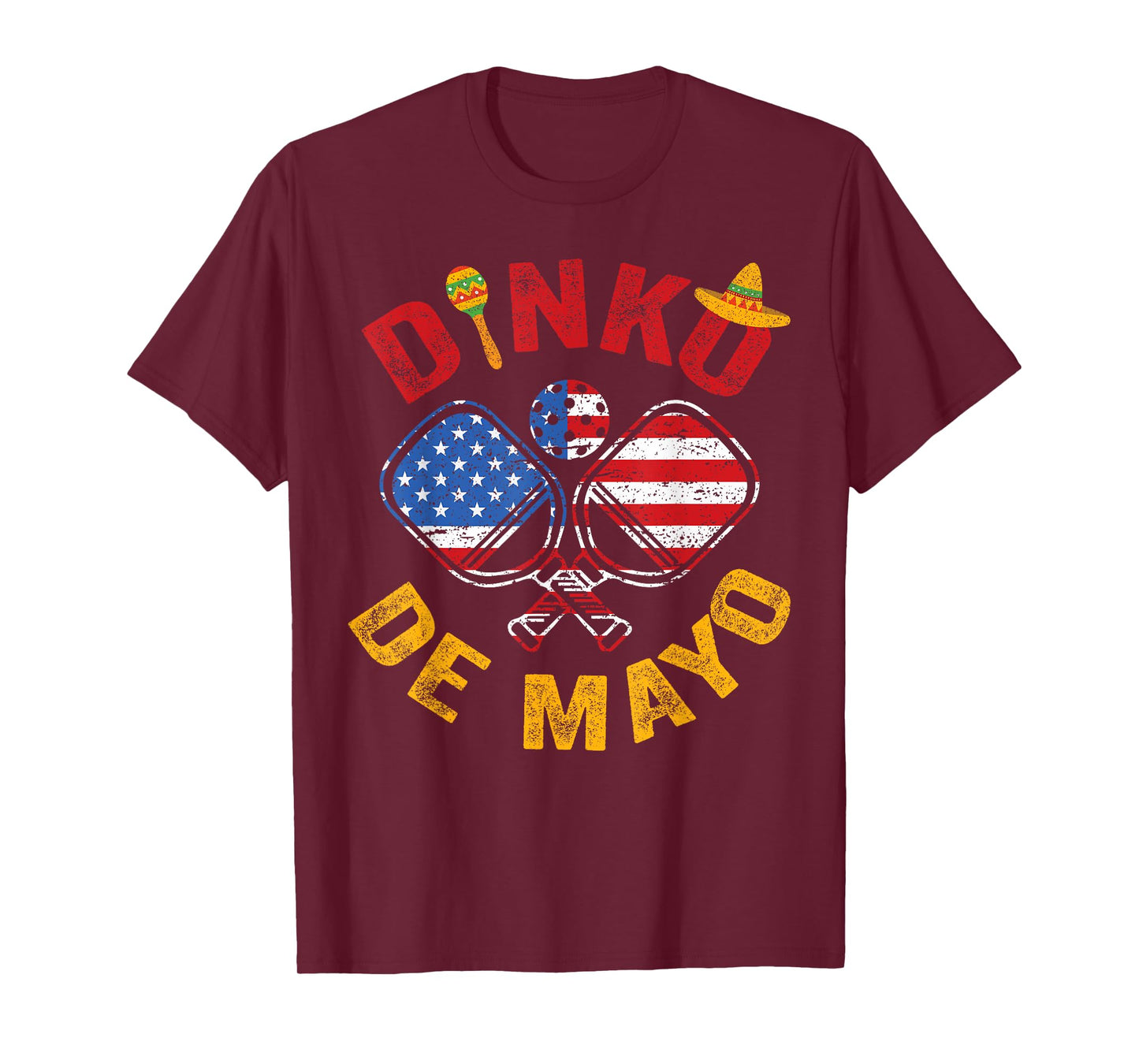 US Flag Cinco De Mayo Pickleball Dinking Dinko De Mayo T-Shirt