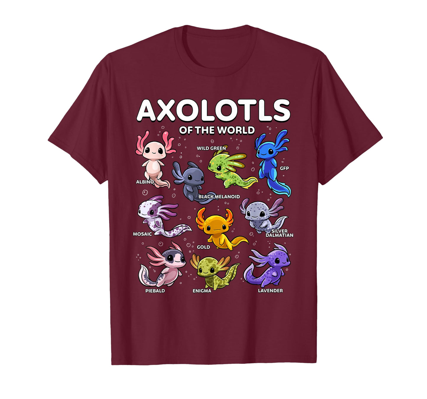 Axolotl Shirt Kawaii Axolotls of the World Axolotl Animals T-Shirt