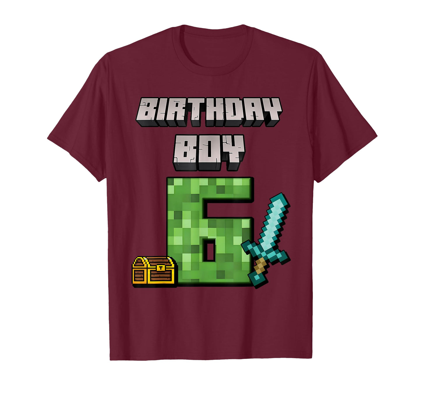 Birthday Boy 6th Birthday I'm 6 Year Old Gamer Pixel T-Shirt