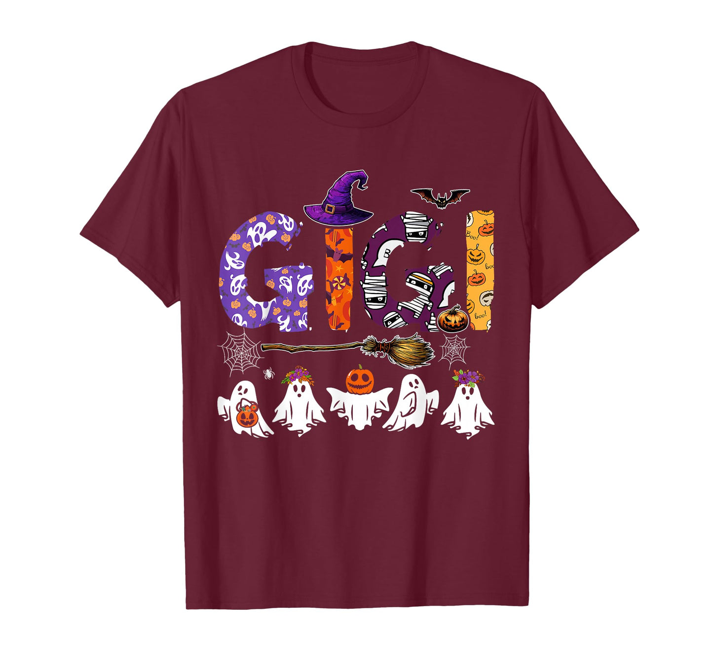 Gigi Halloween Boo Ghost Horror Costume Family Funny Party T-Shirt