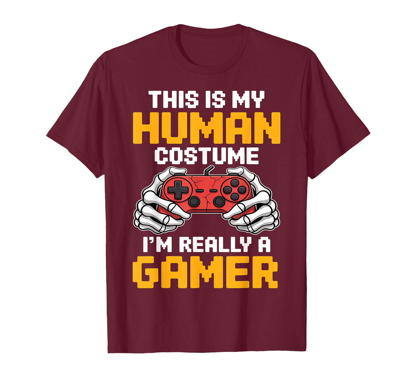 Halloween Gamer Video Games Human Costume Boys Teens T-Shirt