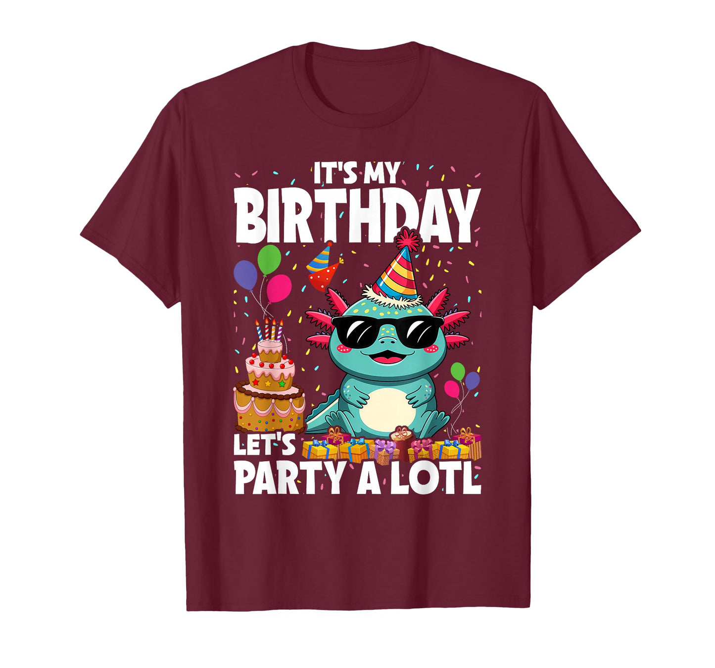 Boy Axolotl Birthday Party Outfit Cute Birthday T-Shirt