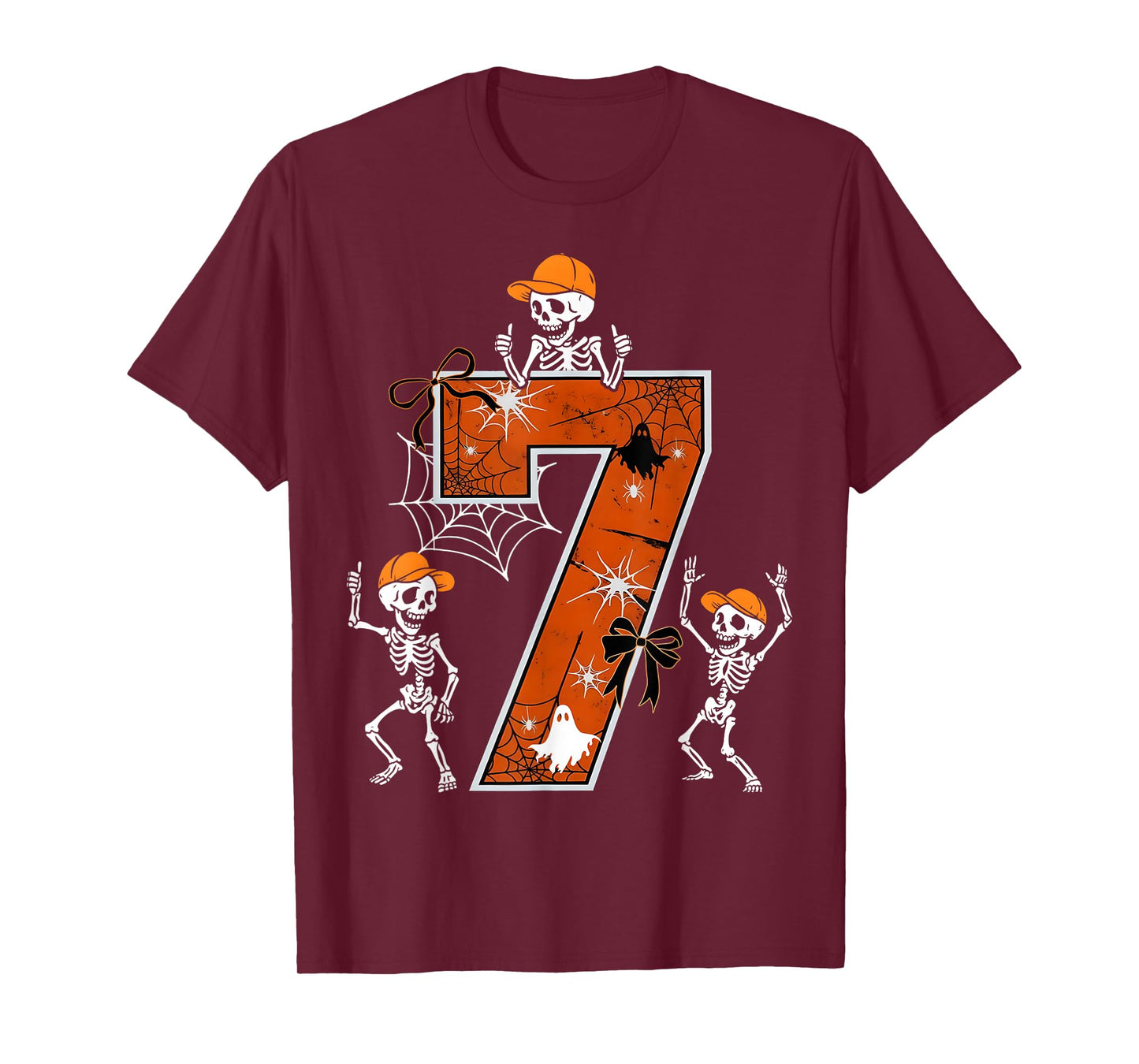 HUGvyn Six Seven Meme 6 7 Halloween Costume Dancing Skeleton T-Shirt