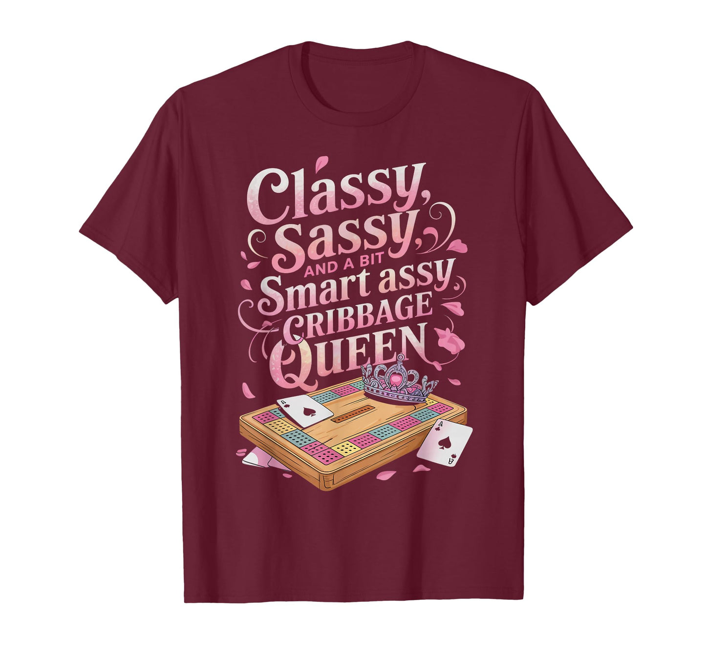 Cribbage Queen Skunked Peg Card Game Board Game Cribbage T-Shirt