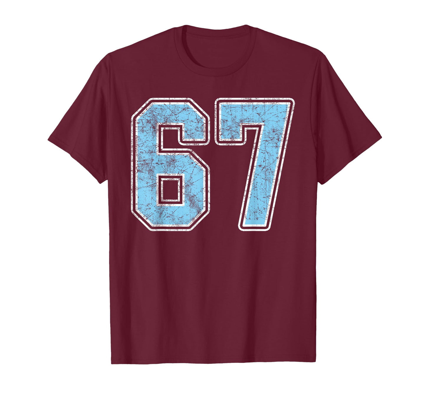 Baby Blue White Number 67 Jersey Player Uniform #67 T-Shirt