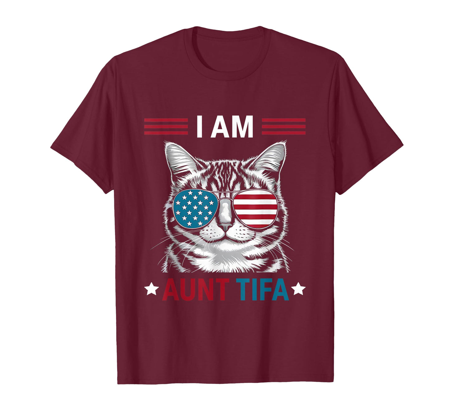 I Am Aunt Tifa Cat Patriotic T-Shirt