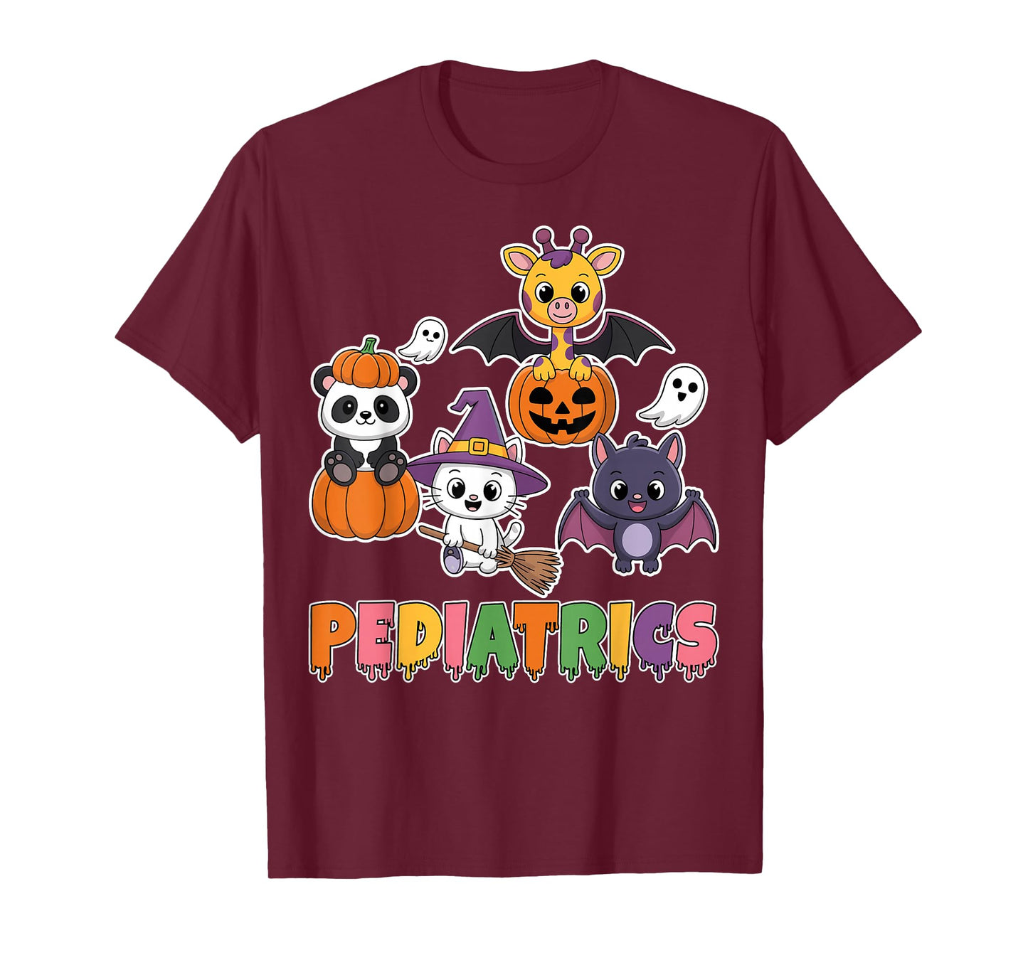 PEDS Pediatric Nurse Spooky Ghost Halloween Costume T-Shirt