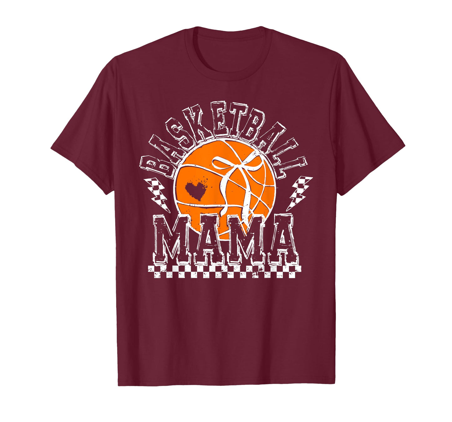 Basketball Mama Coquette Bow Game Day Funny Sports Lover Mom T-Shirt