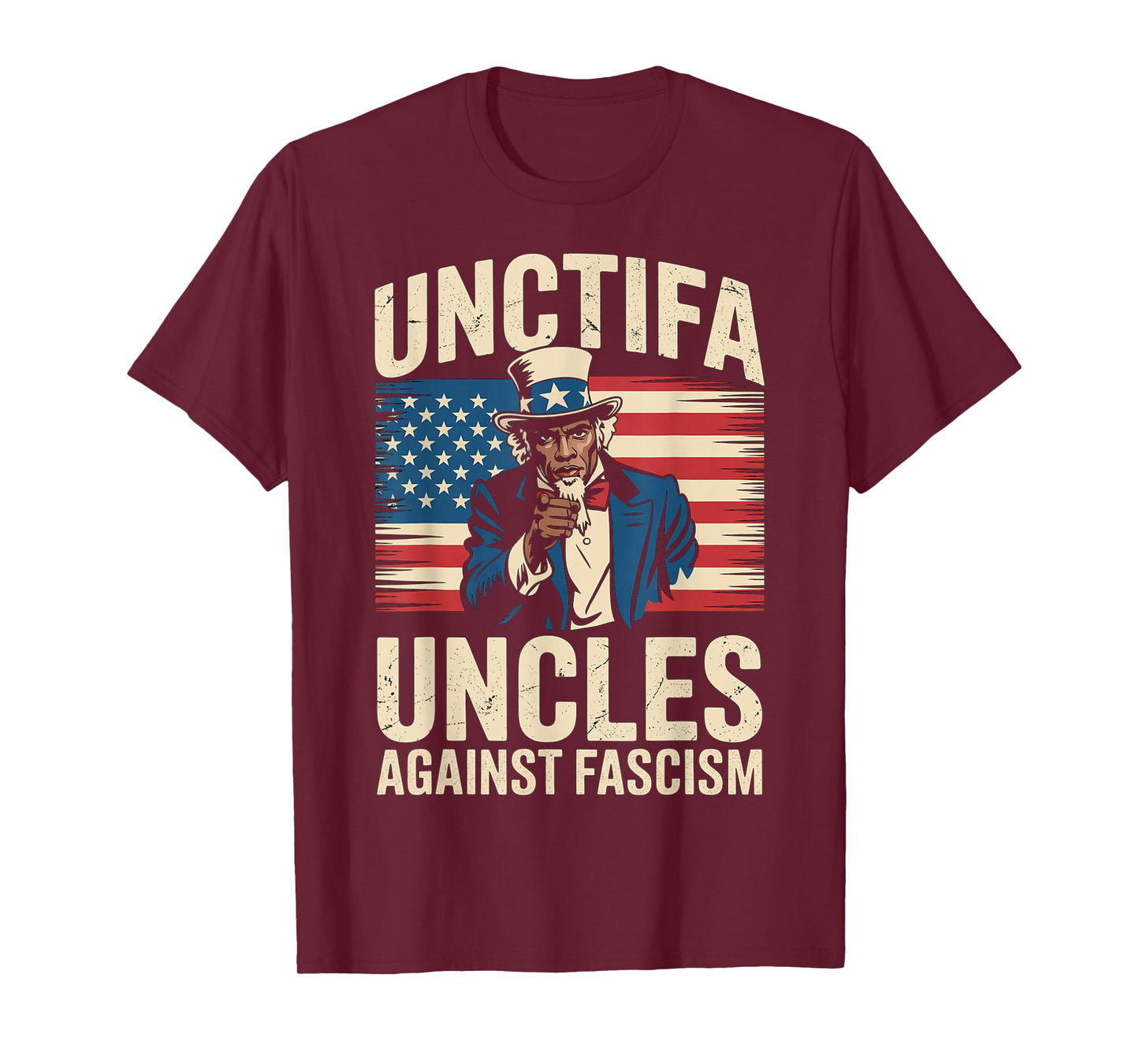 Unctifa Black Uncles Against Fascism Flag Resist No Kings T-Shirt