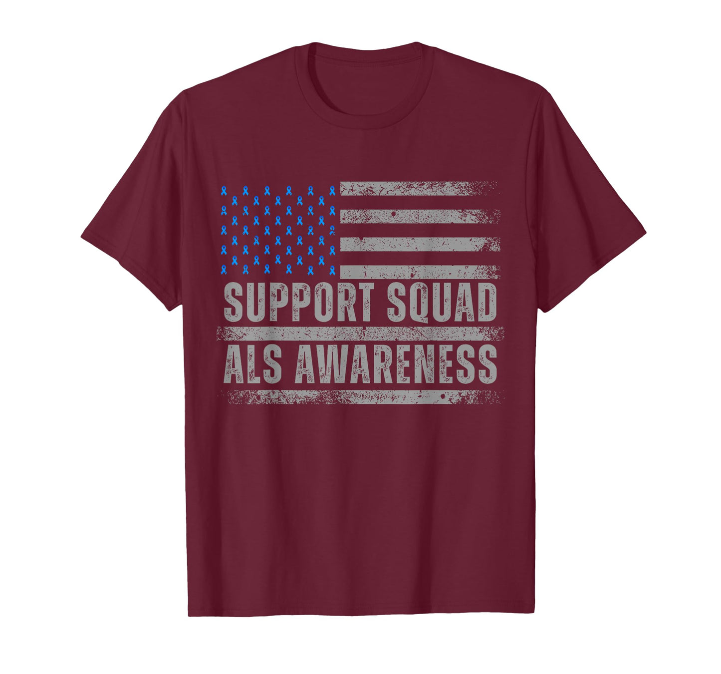 Support ALS Awareness Month USA American Flag Men Dad T-Shirt