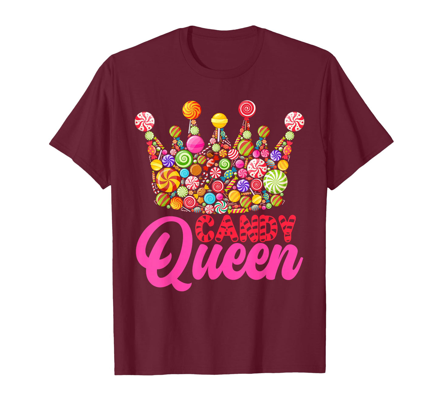 Candy Queen Crown Art For Women Girls Candy Lollipop Lovers T-Shirt