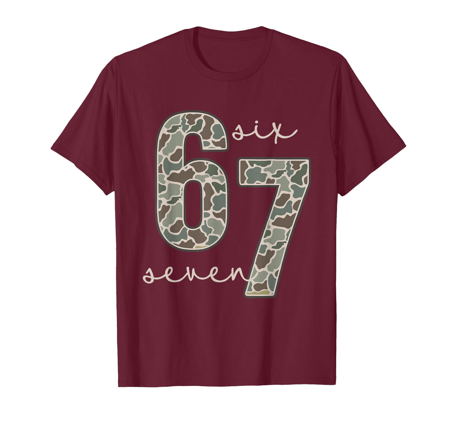 Retro Old Camo 67 Six Seven Funny Meme Gen Alpha Slang T-Shirt