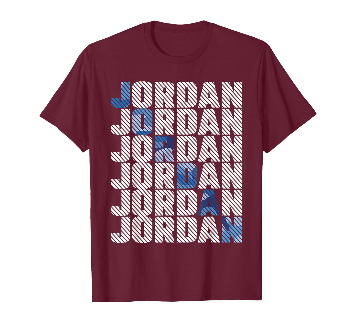 Diagonal Jordan Camo Pattern Blue Retro Camouflage T-Shirt