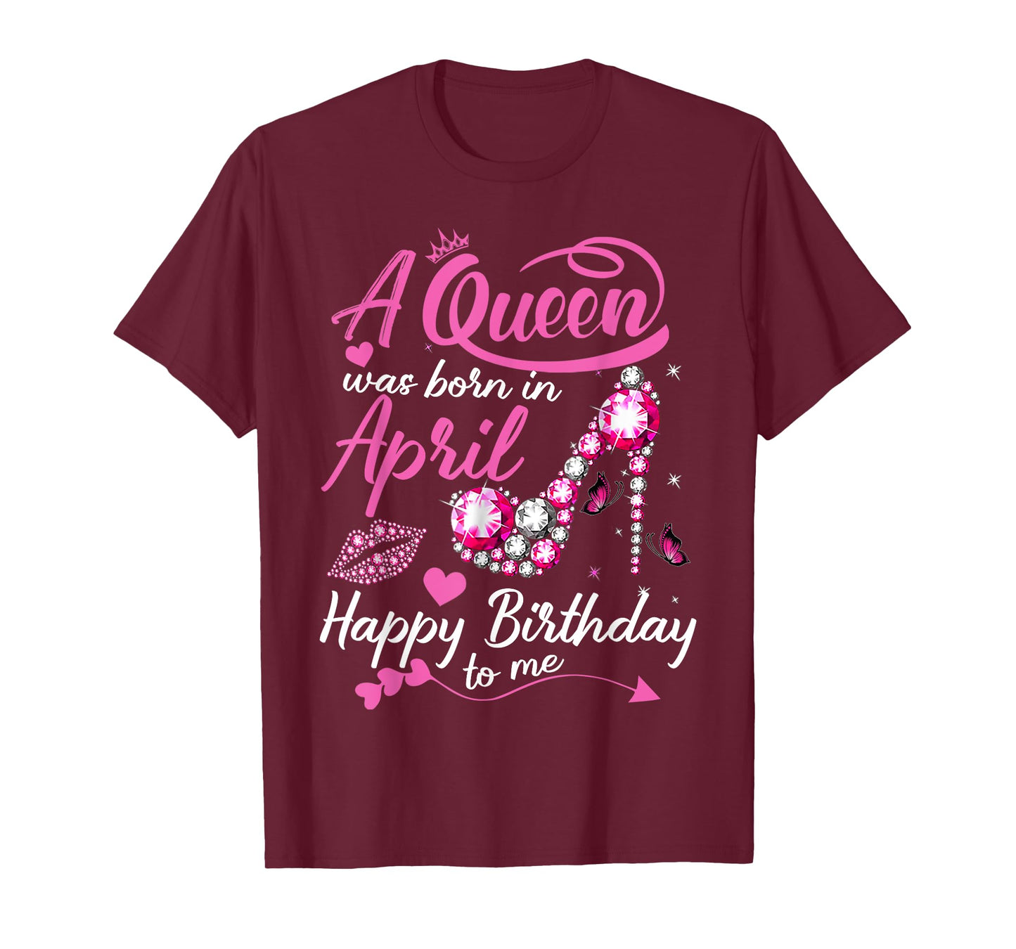 Black Queens are Born in April Women Birthday Gift T-Shirt