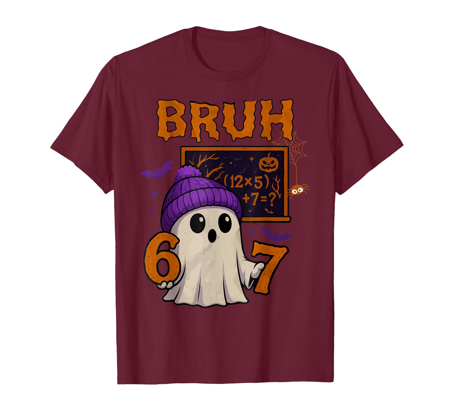 67 Teacher Halloween Ghost Six Seven Meme Math Equation Bruh T-Shirt