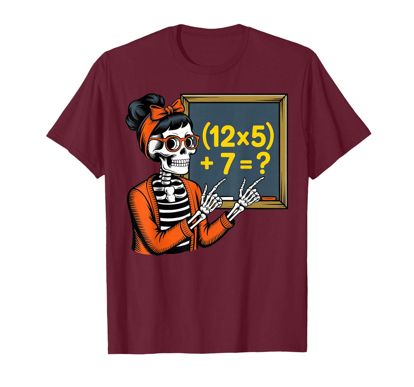 67 Teacher Halloween Skeleton Six Seven Meme Brainrot Math T-Shirt