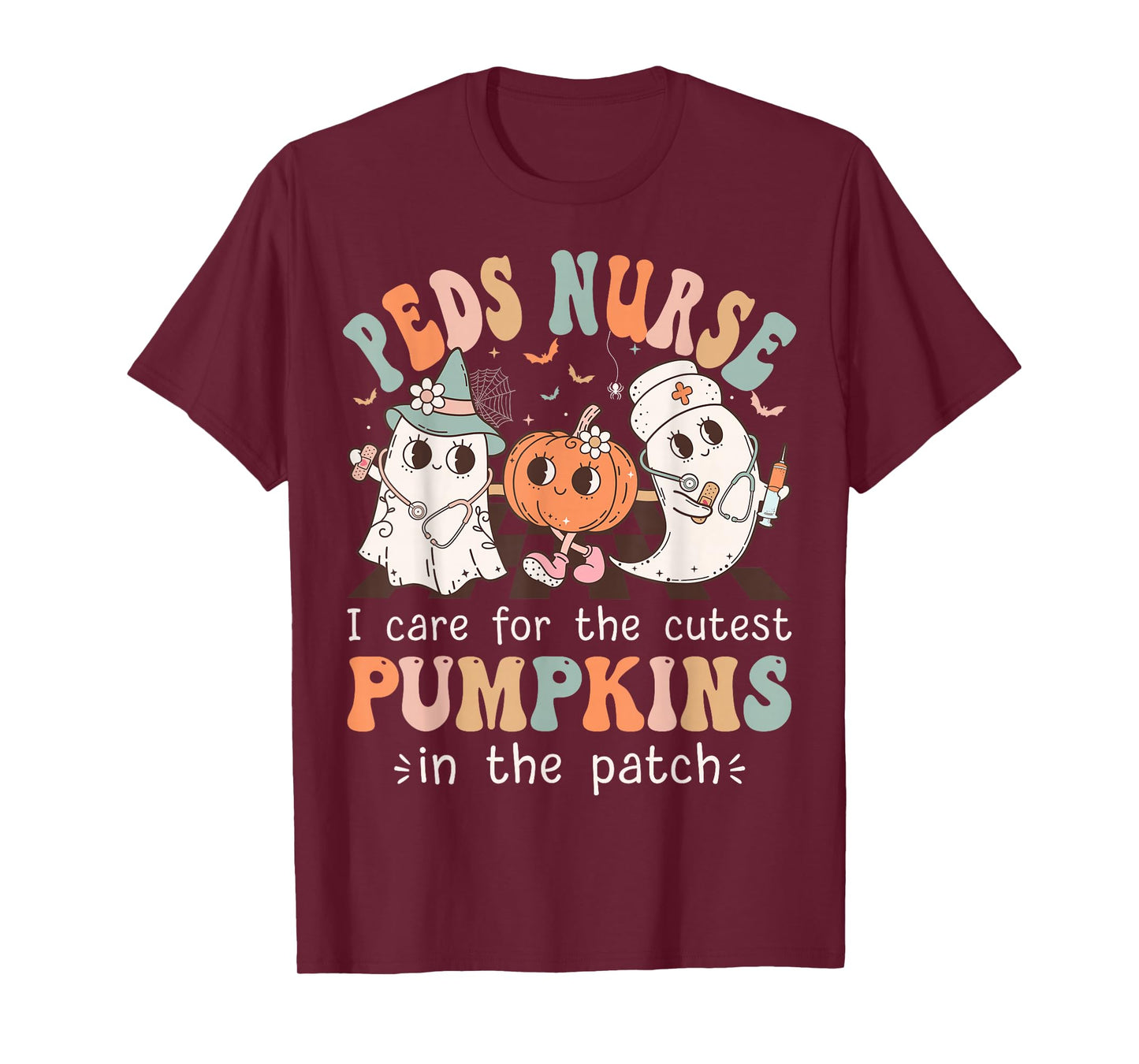 Peds Nurse Cutest Pumpkins Halloween Pediatric Nurse T-Shirt
