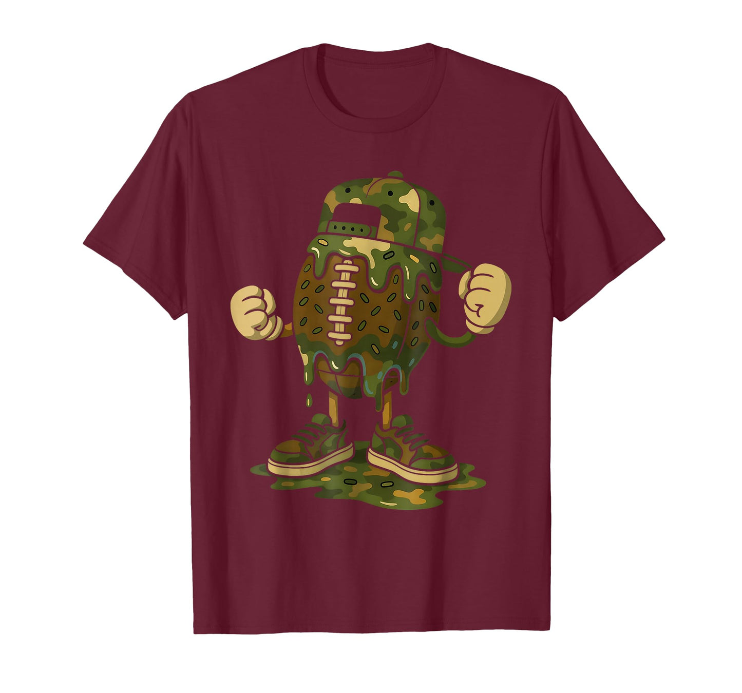 Football Drip Boys Football Ice Cream Camo Youth Game Day T-Shirt