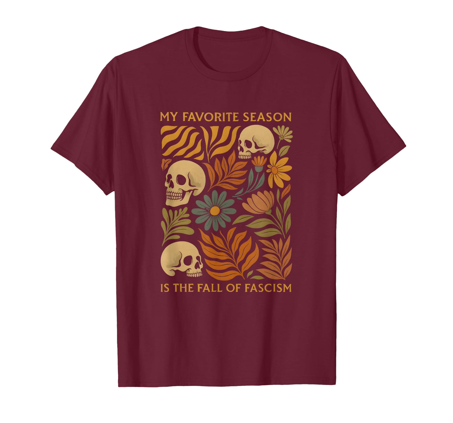 Vintage My Favorite Season is The Fall of Fascism Halloween T-Shirt