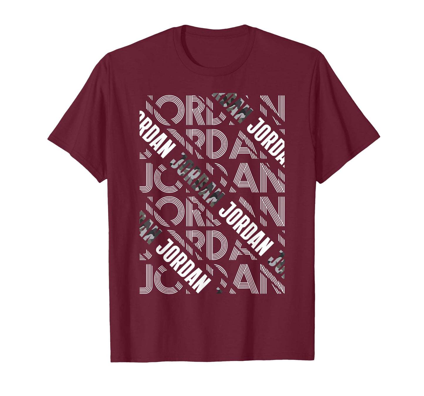 Diagonal Jordan Pattern Jordan Camo Pattern Grey Camouflage T-Shirt