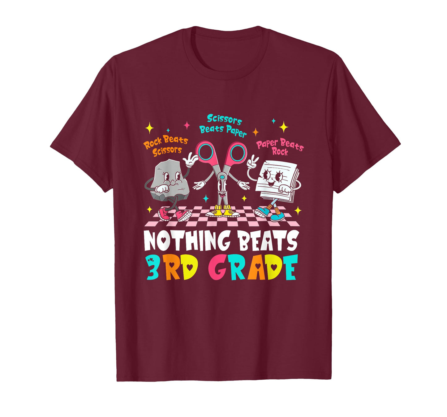 Nothing Beats 3rd Grade Rock Paper Scissors Back to School T-Shirt