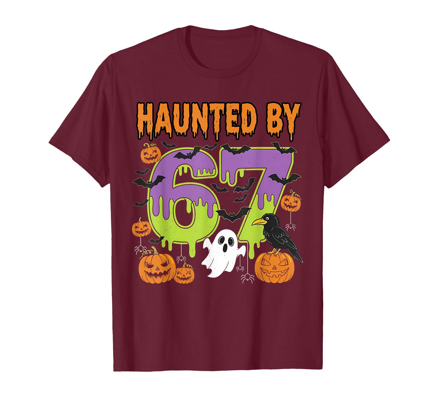 Haunted by 67 Funny Six Seven Meme 6 7 Halloween Costume Kid T-Shirt