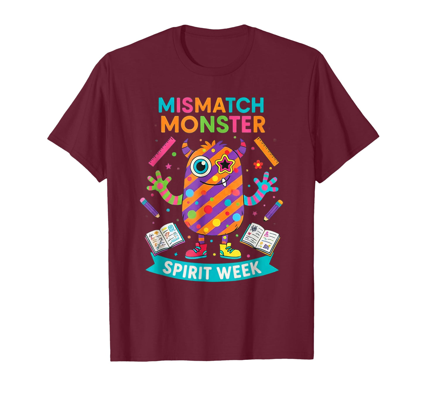 Mismatch Monster Spirit Week Mismatch Day Design T-Shirt