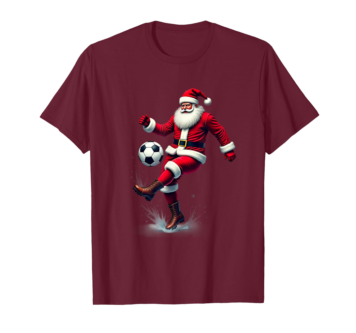 Santa Claus Soccer Player Christmas Sport Theme T-Shirt