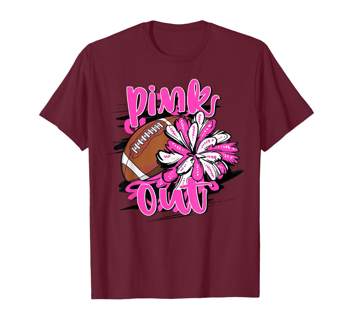 Pink Out Football Breast Cancer Awareness Cheer T-Shirt