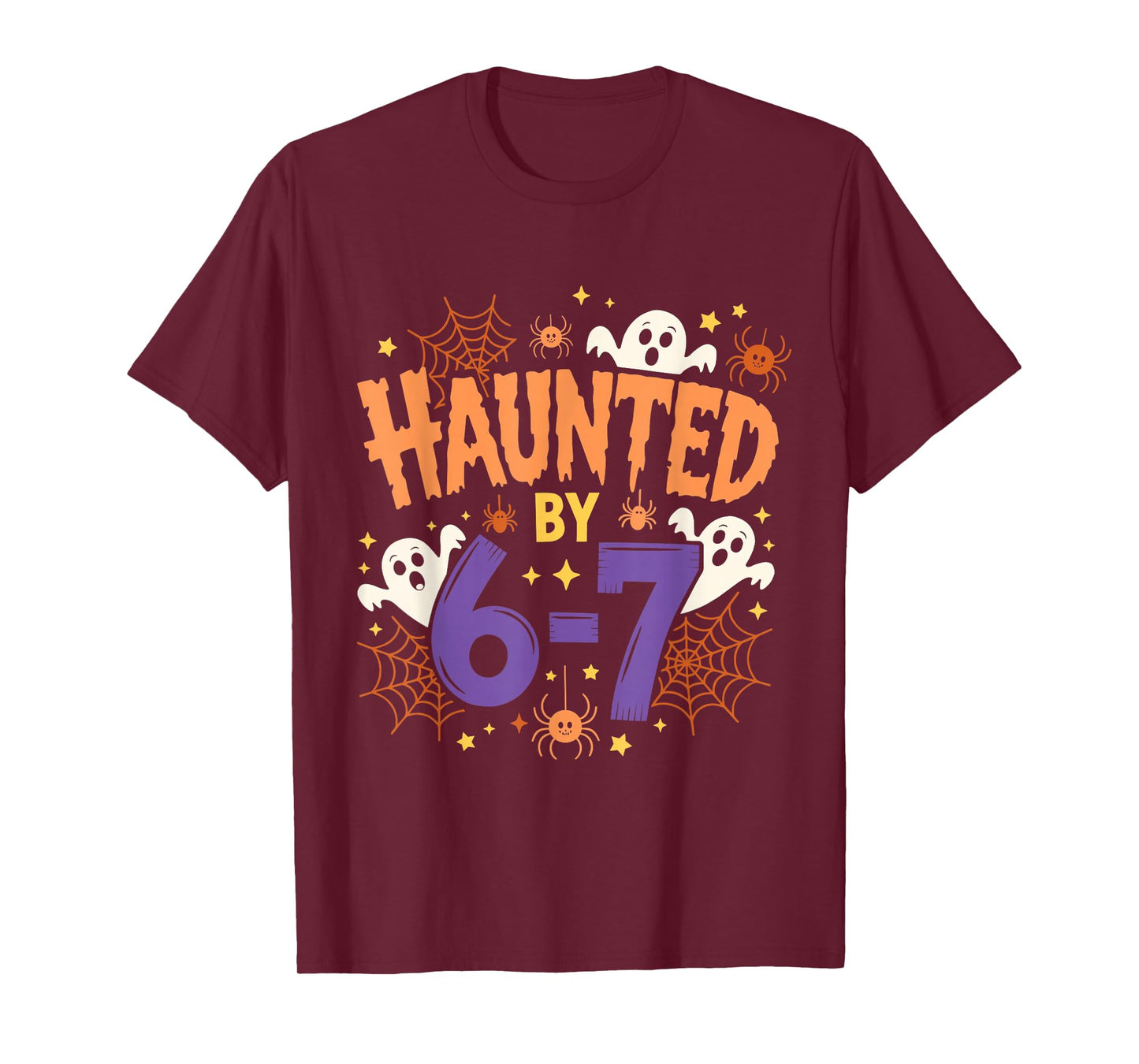 Haunted by 6-7 Halloween Funny Ghosts and Spiders Boy Girl T-Shirt