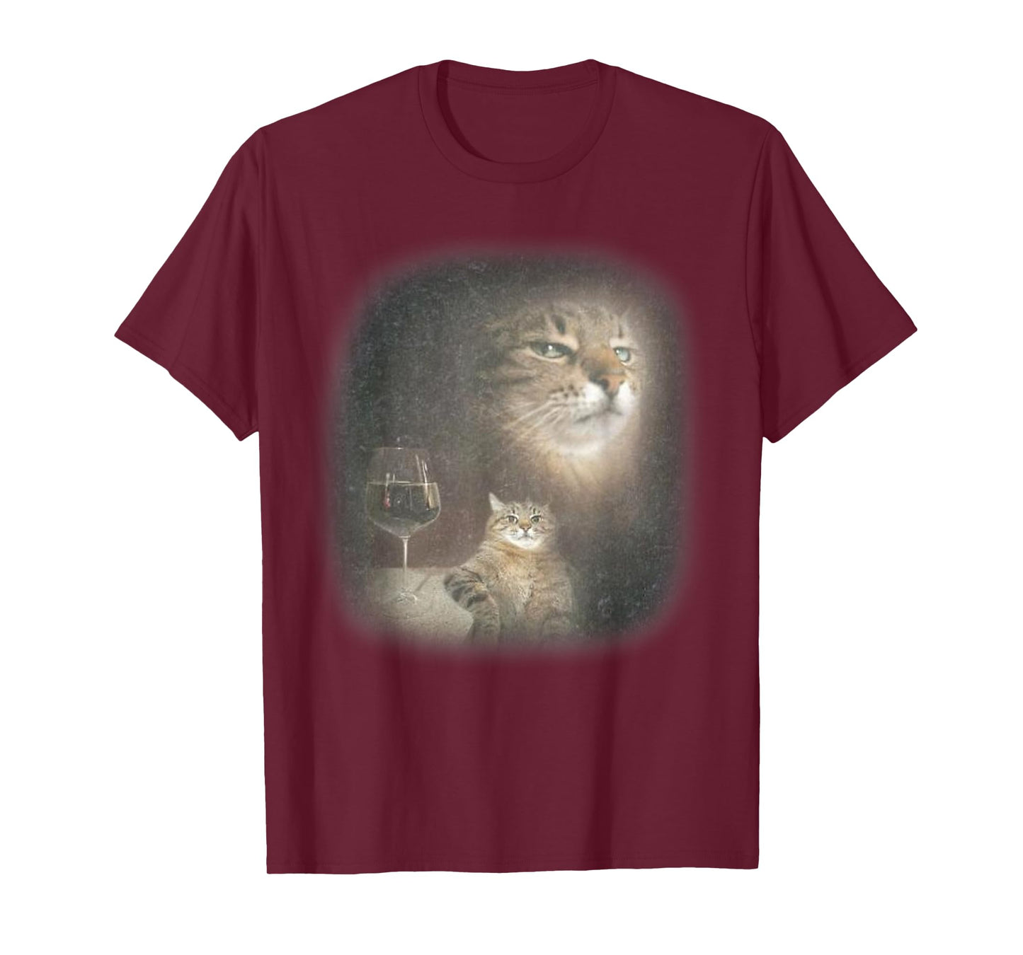 Retro Funny Vintage Cat Portrait Meme Cringe T-Shirt
