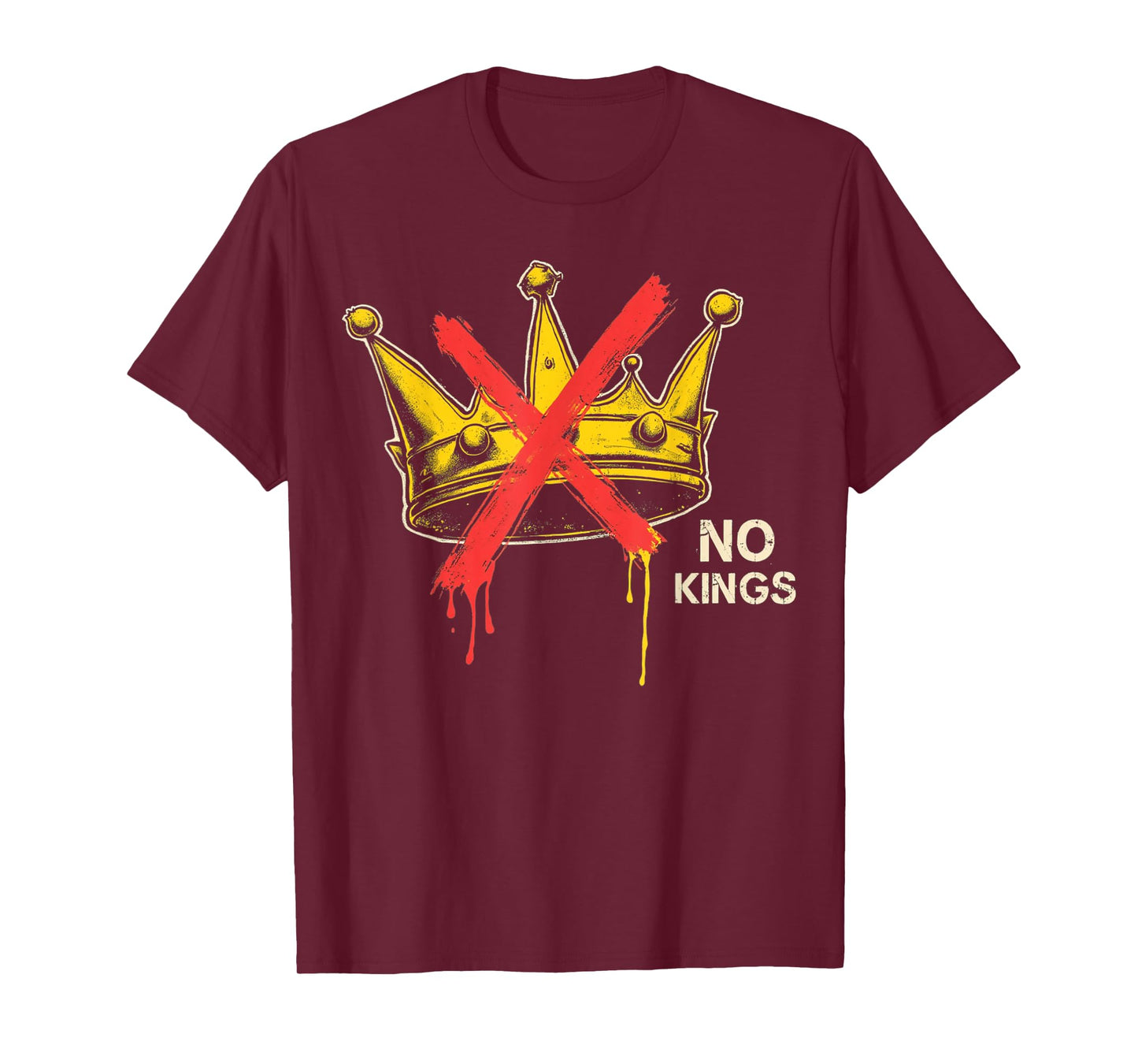 No Kings Protest Sign Defiant Voice Men Women Retro No Kings T-Shirt