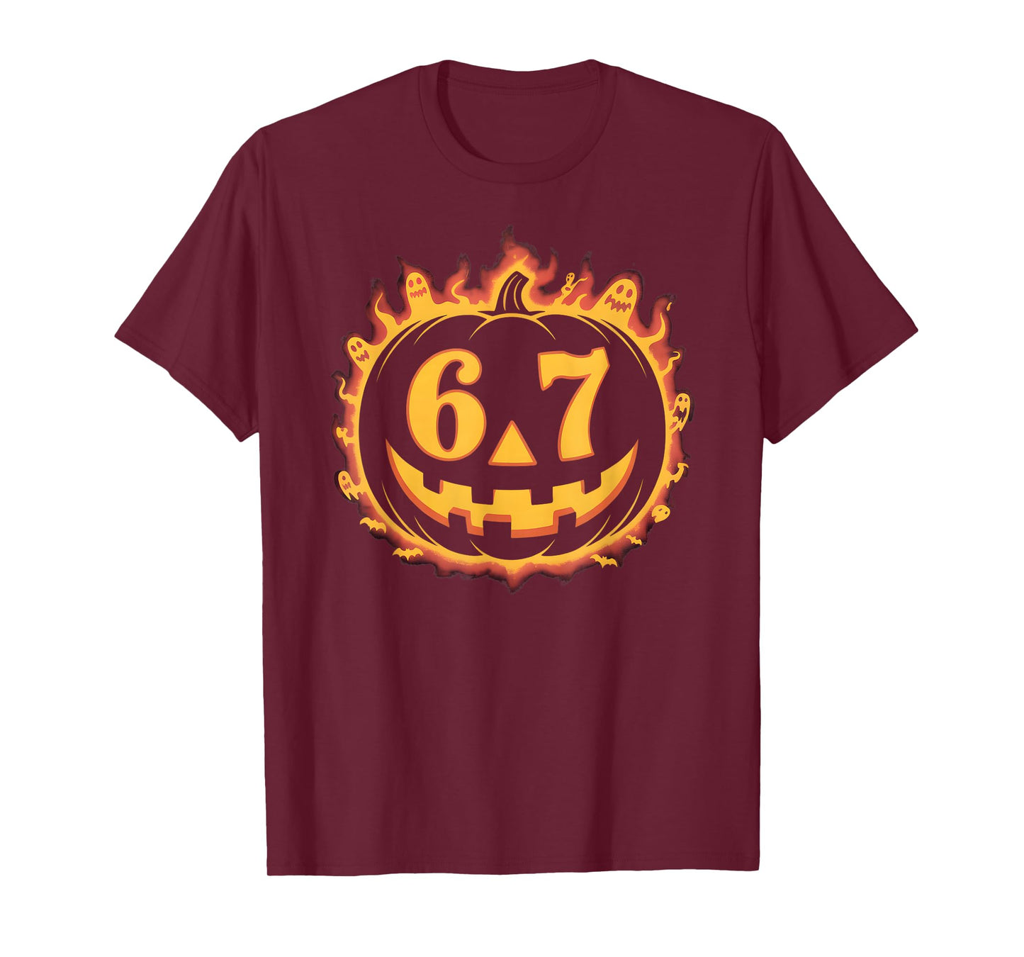 Funny 6 7 Meme Halloween Pumpkin Costume for Student Teacher T-Shirt
