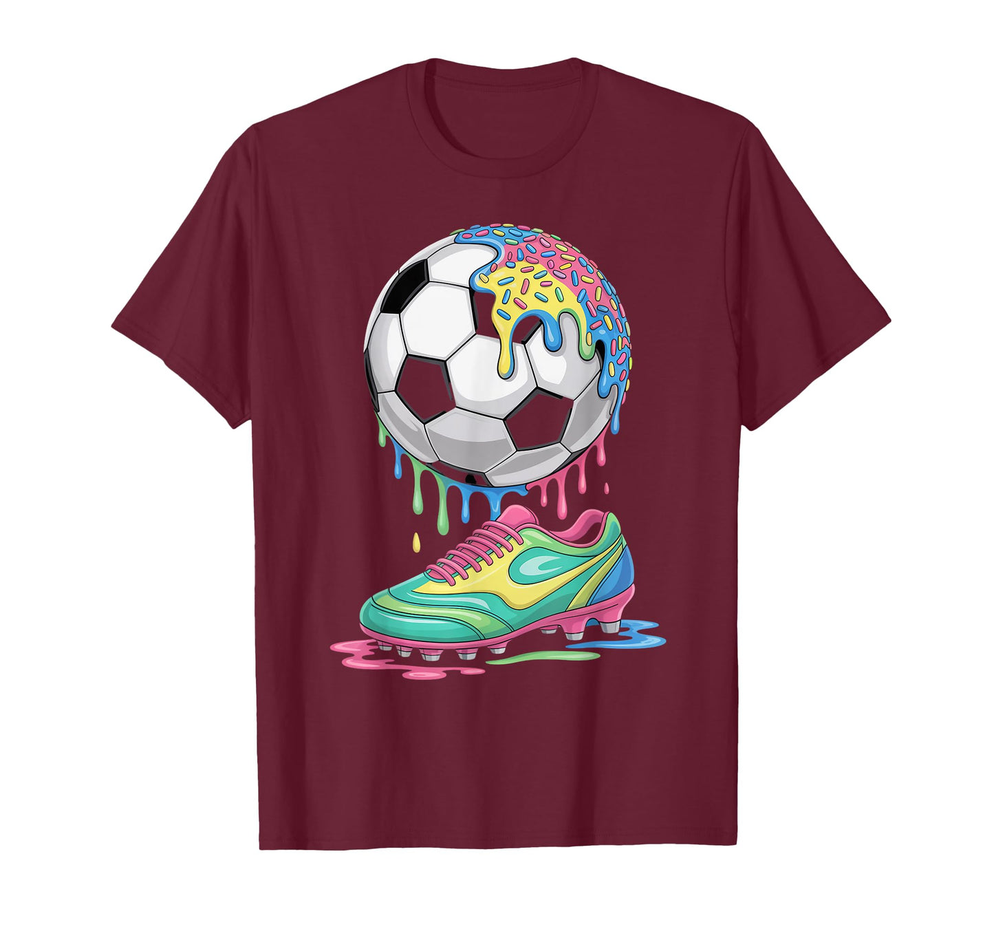 Soccer Ball Drip Ice Cream Drip Men Women Game Soccer Drip T-Shirt