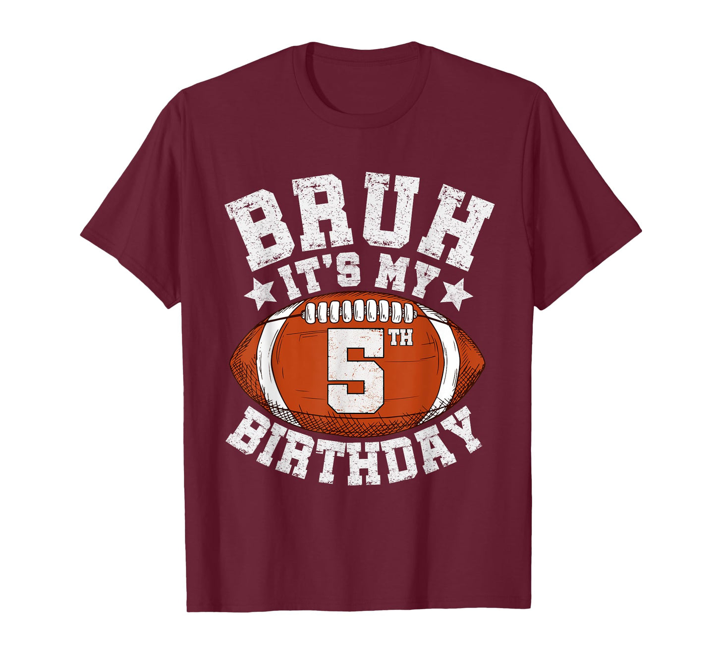 Bruh It’s My 5th Birthday Gifts 5 Year Old Football Player T-Shirt
