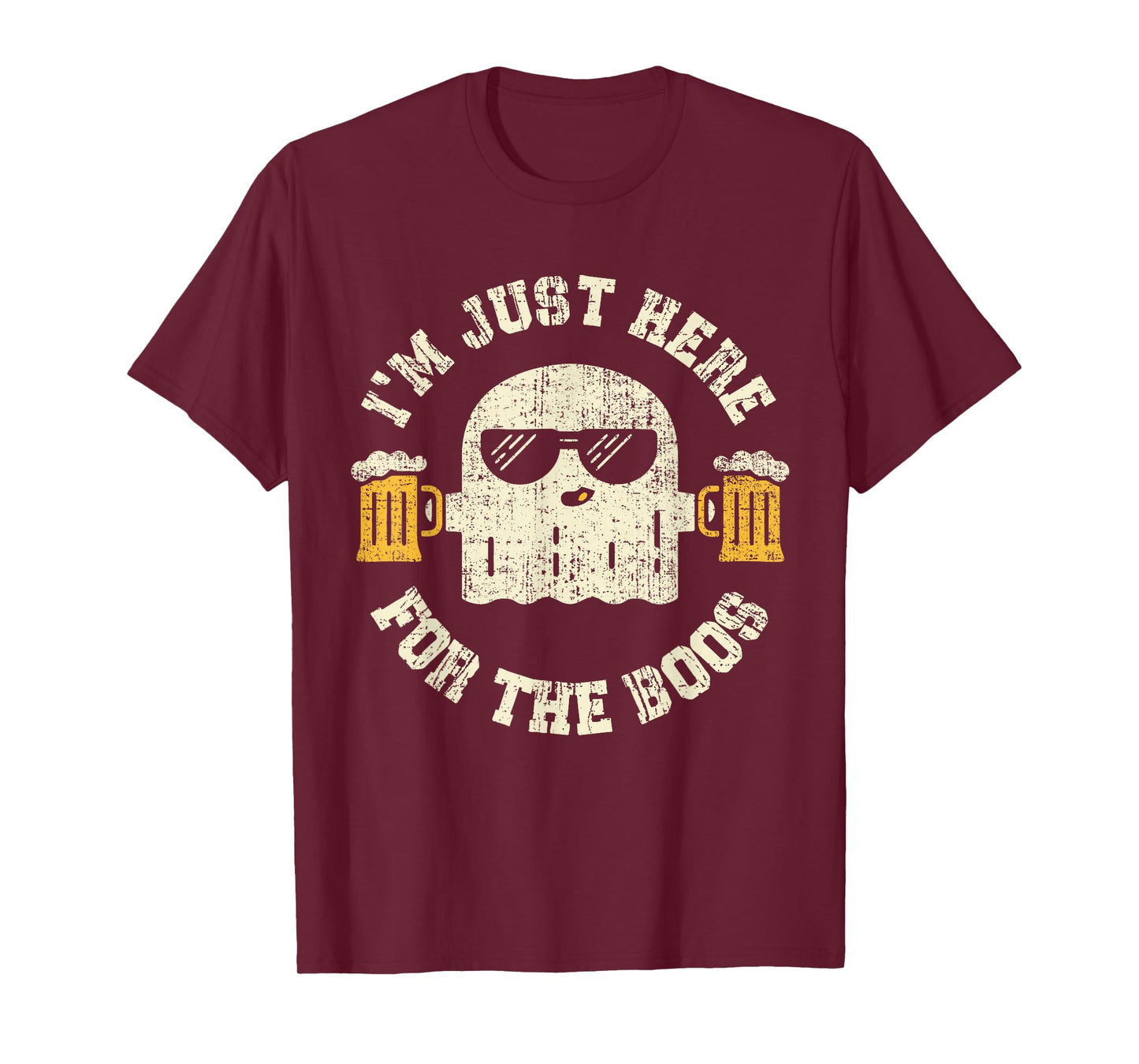 I'm Just Here for The Boos Halloween Party Drinking Beer Men T-Shirt