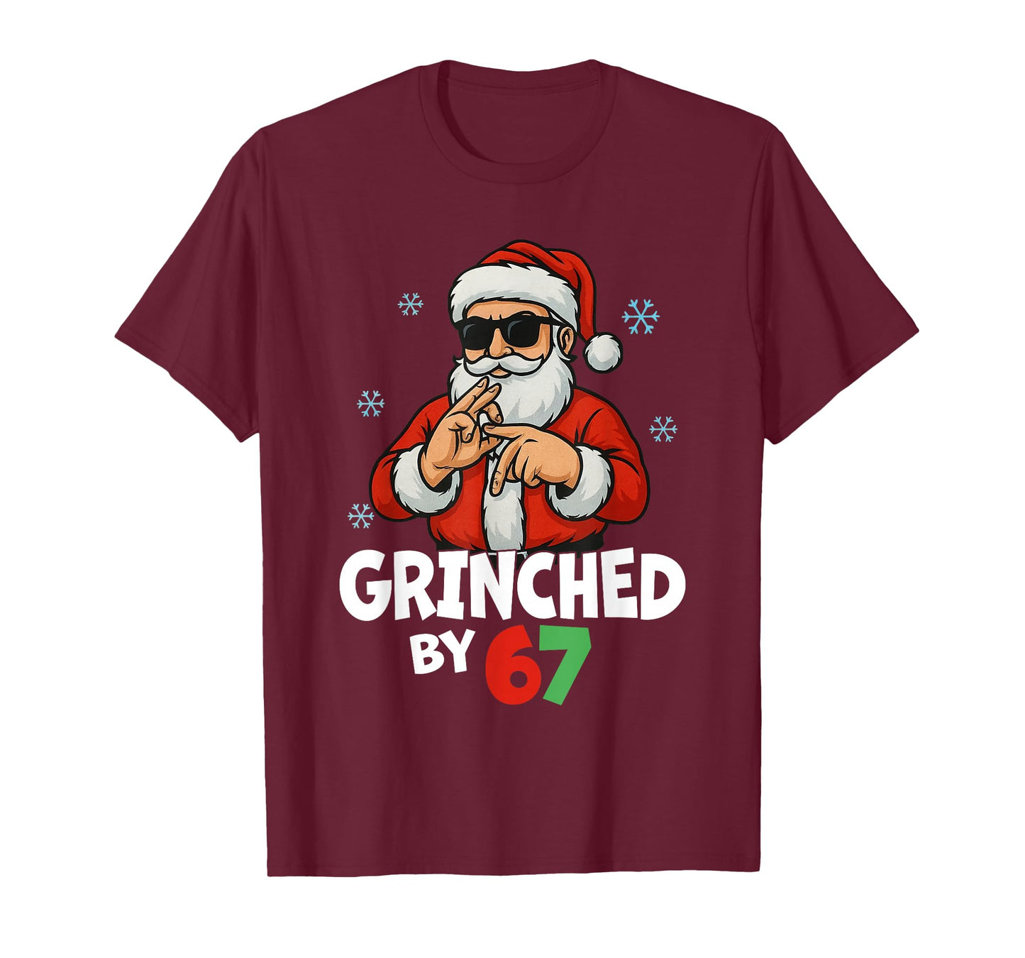 6 7 Six Seven Hand Gen Z Alpha Meme Slang Xmas Christmas T-Shirt