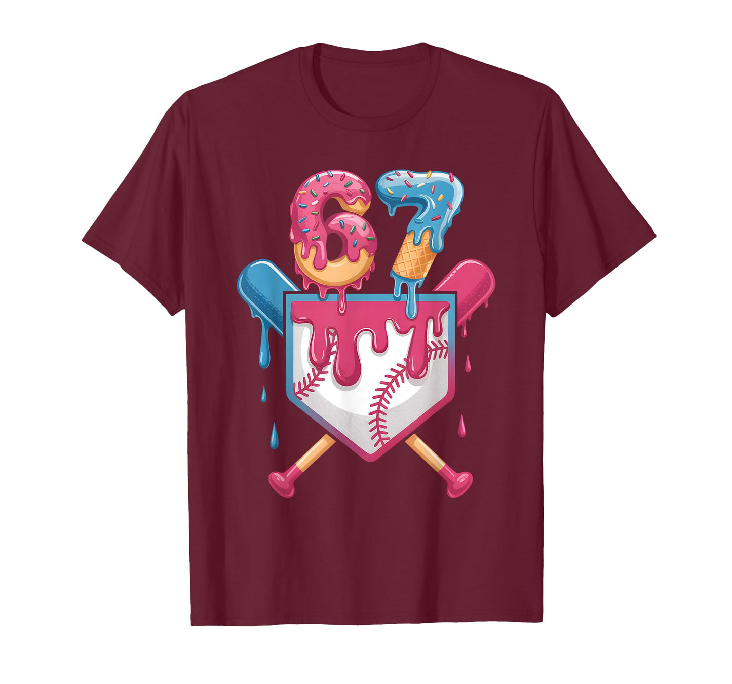 67 Ice Cream Drip Meme Six Seven Pride 6 7 Ice Cream Drip T-Shirt