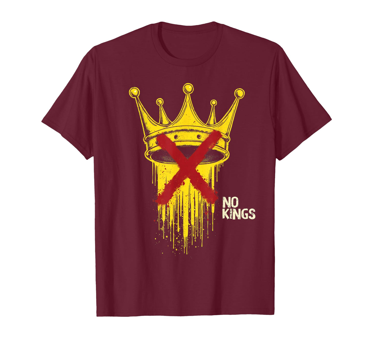 No Kings Protest Sign Defiant Voice Men Women Retro No Kings T-Shirt