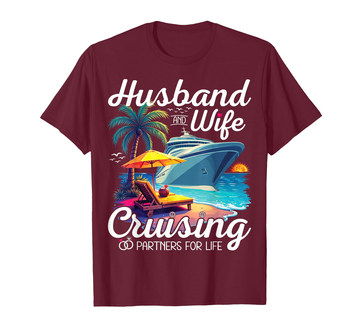 Couple Cruise Husband And Wife Cruising Partners For Life T-Shirt