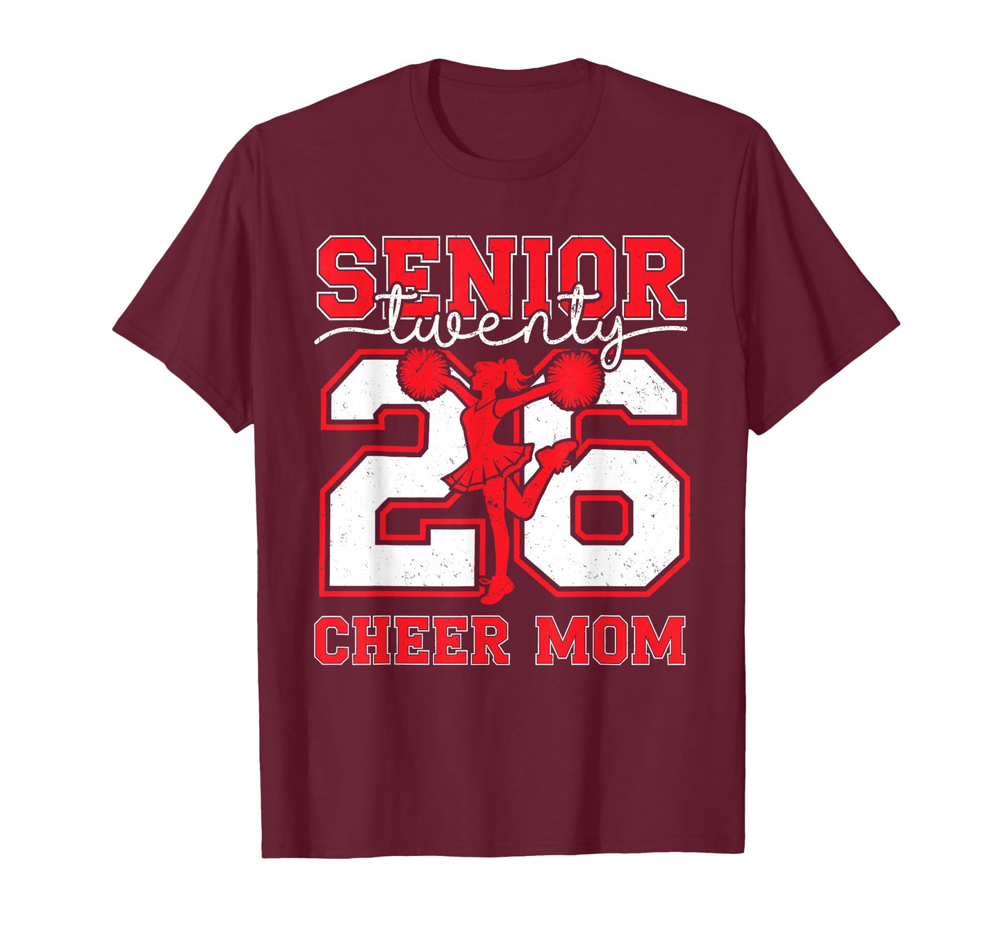 Retro Senior Cheer Mom 2026 Class of 2026 Graduation Tee T-Shirt