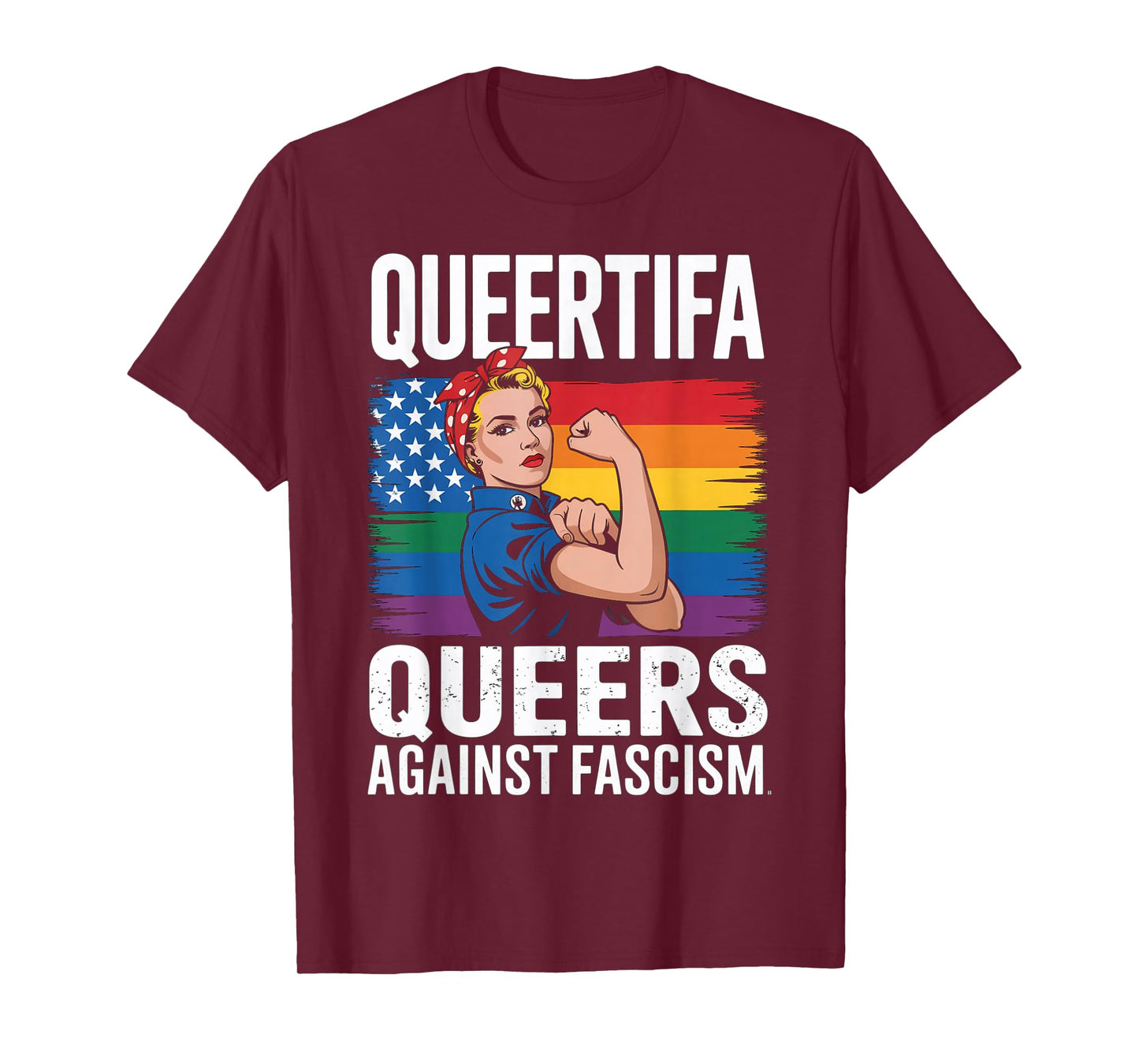 Queertifa Queers Against Fascism Resist No Kings LGBTQ Pride T-Shirt