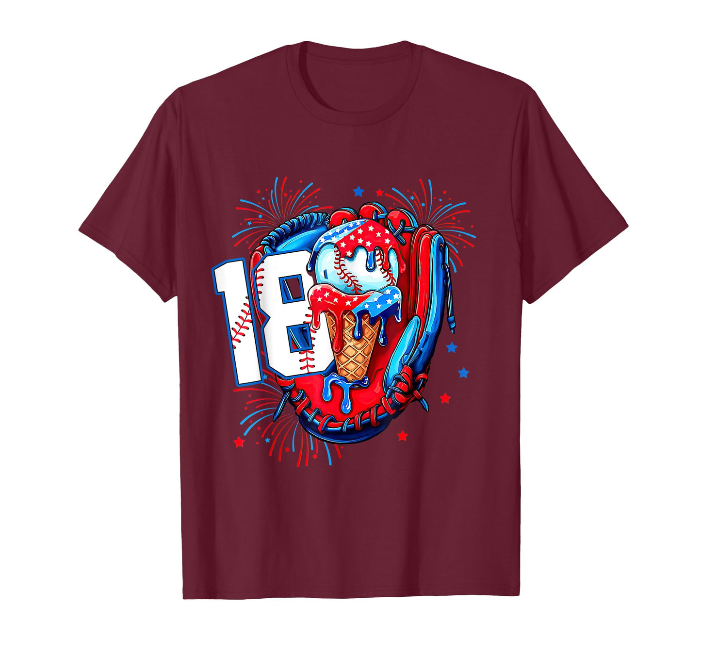 It's My 18th Birthday Baseball Glove Ice Cream Gift for Boys T-Shirt