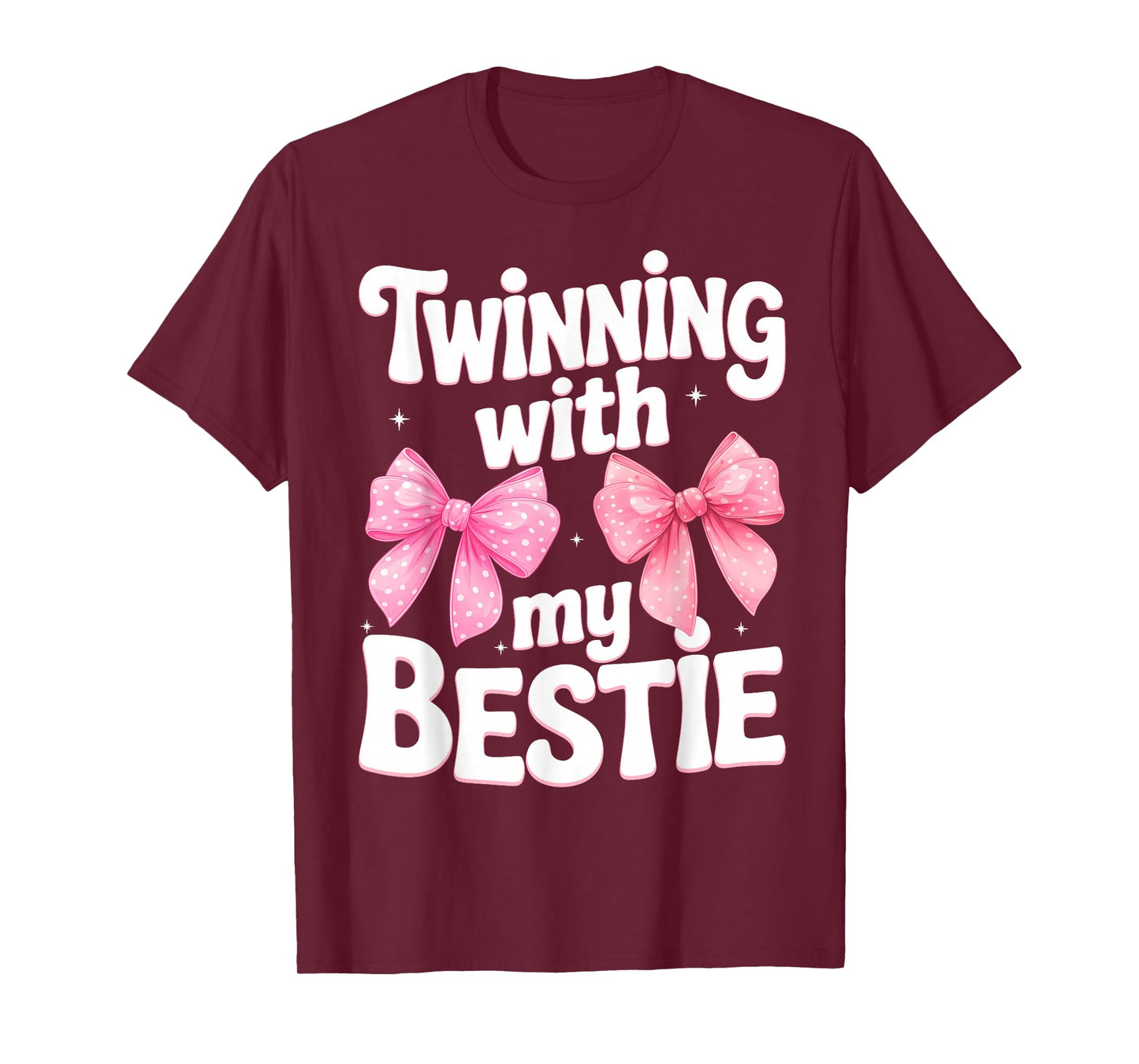 Friends Twinning with My Bestie Spirit Week Pink Bow T-Shirt