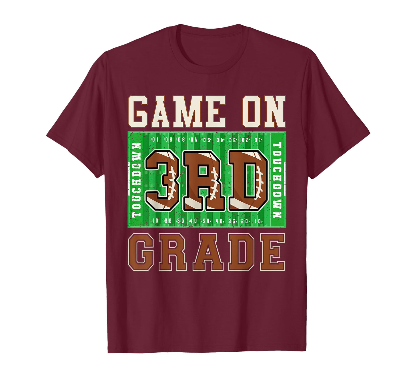 3rd Grade Boys Football Back to School Game On Third Grade T-Shirt