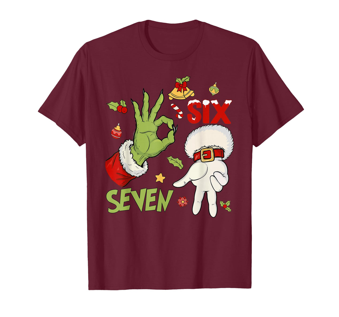 67 Christmas Trending Meme Saying 6 7 Meme Costume Xmas T-Shirt